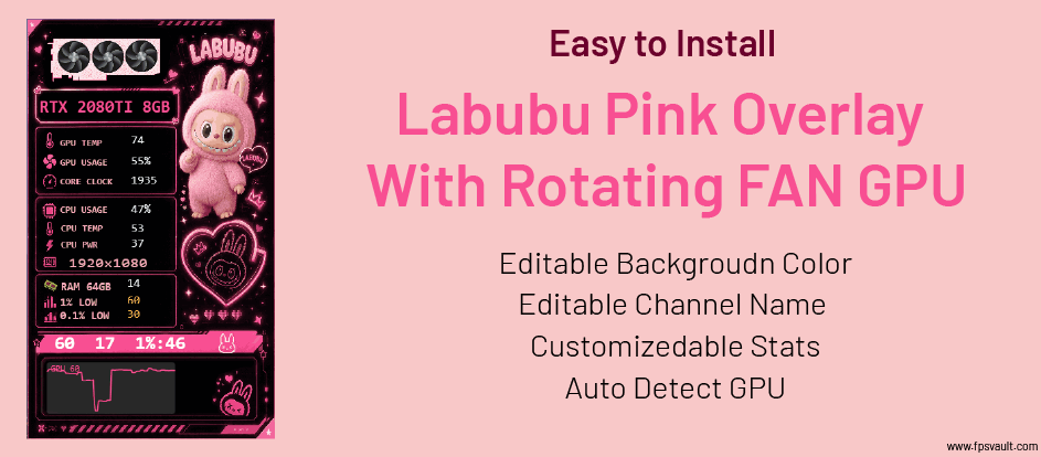 Labubu Pink Overlay With Rotating FAN GPU - FPS Vault Download Free