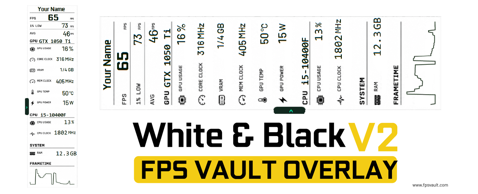 White & Black V2 - FPS Vault Overlay