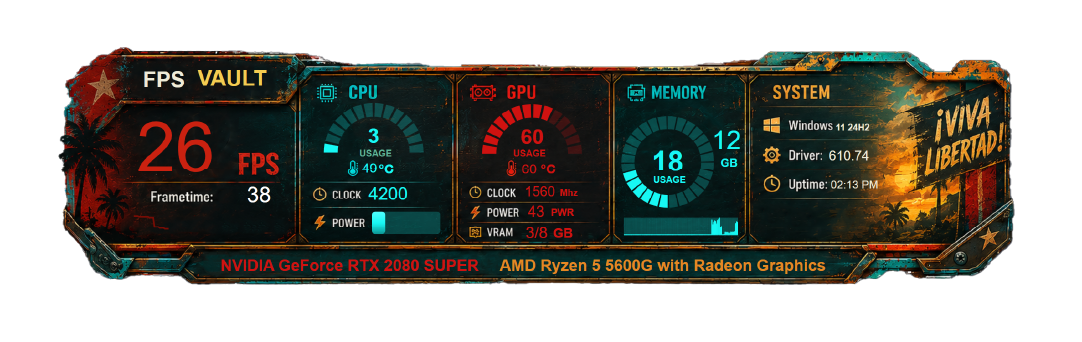 FarCry 6 - FPS VAULT Overlay Horizental FPS overlay preview