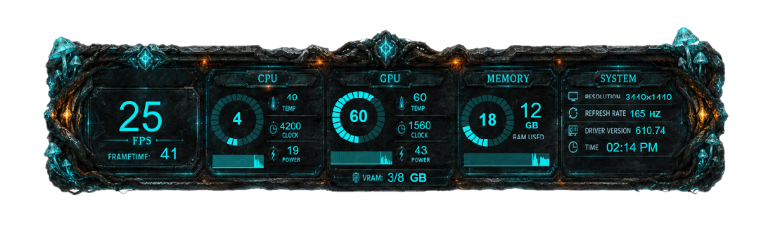 Blue Magical Mashrooms - FPS VAULT Overlay Free Download Horizental FPS overlay preview
