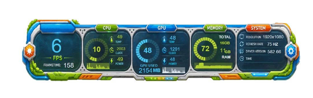 Color Cartonic FPS Vault Overlay - Horizental FPS overlay preview