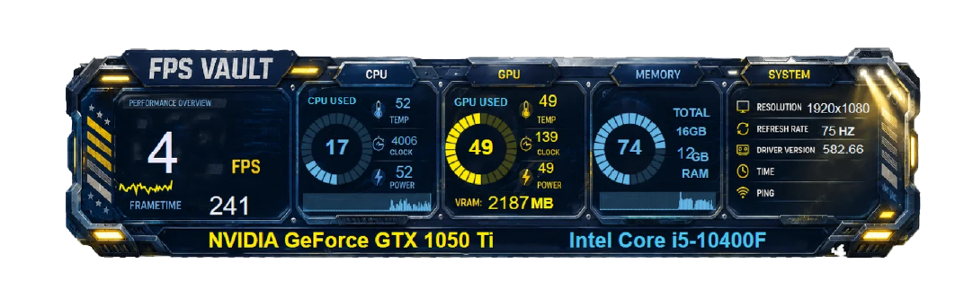 Generic Blue FPS Vault Overlay - Best For Horizental Screen FPS overlay preview