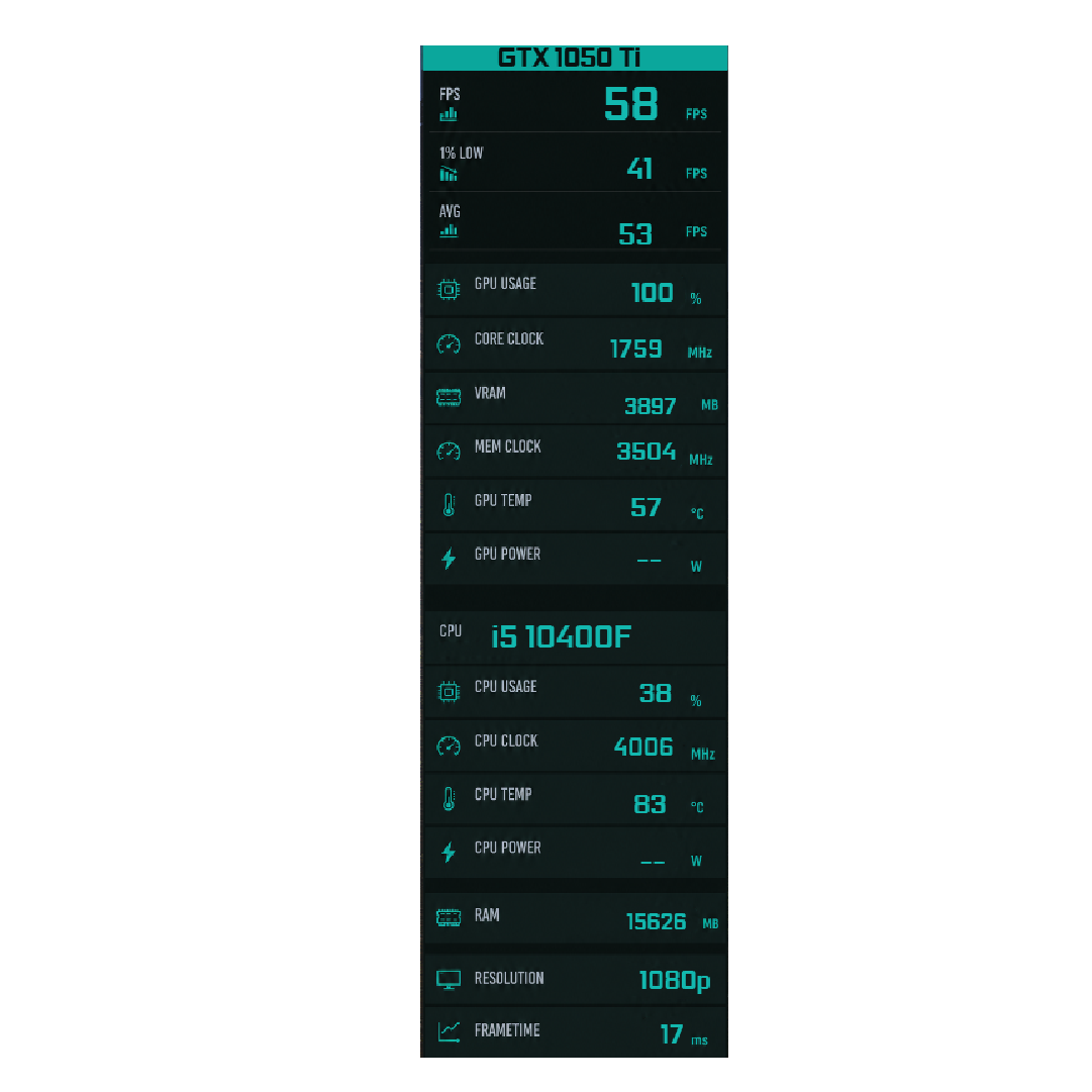 Teal Block FPS Vault Overlay FPS overlay preview