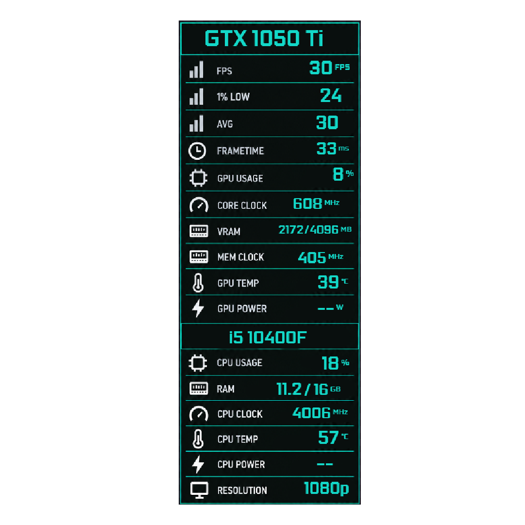 Cyan Grid - FPS Vault Overlay FPS overlay preview