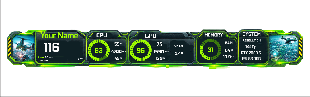 Aerial Strike Command FPS overlay preview
