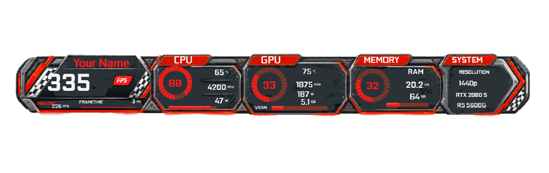 Crimson Velocity Racing FPS overlay preview