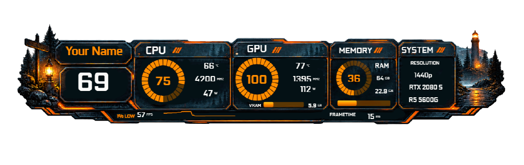 Lighthouse Ember Command FPS overlay preview