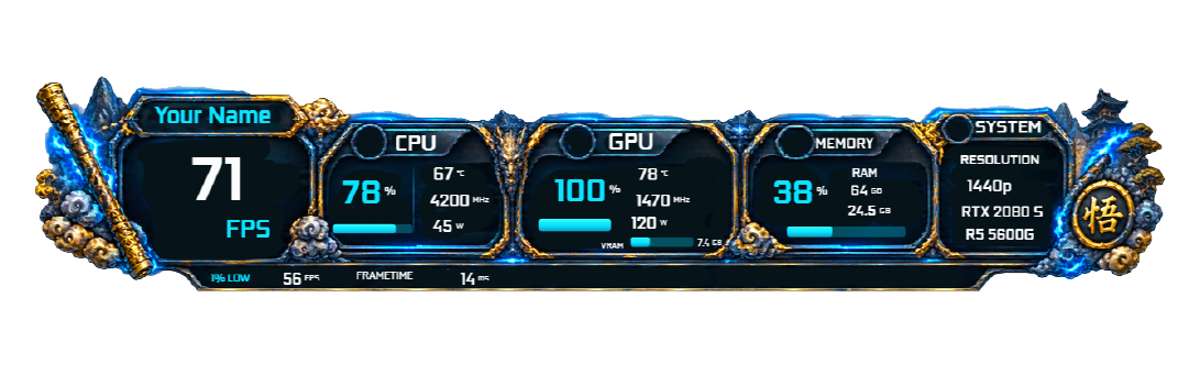 Azure Wukong Command FPS overlay preview